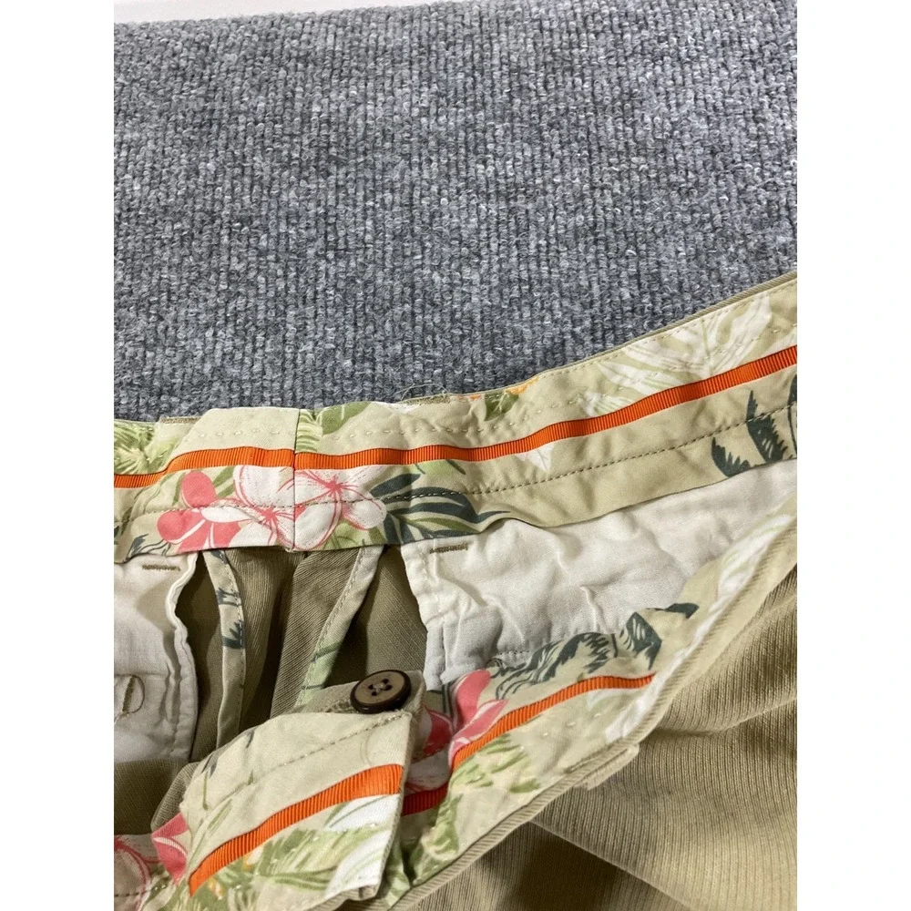 Tommy Bahama Pants Mens 36x28 Khaki Tan Flat Front Casual Dress Lightweight Rela